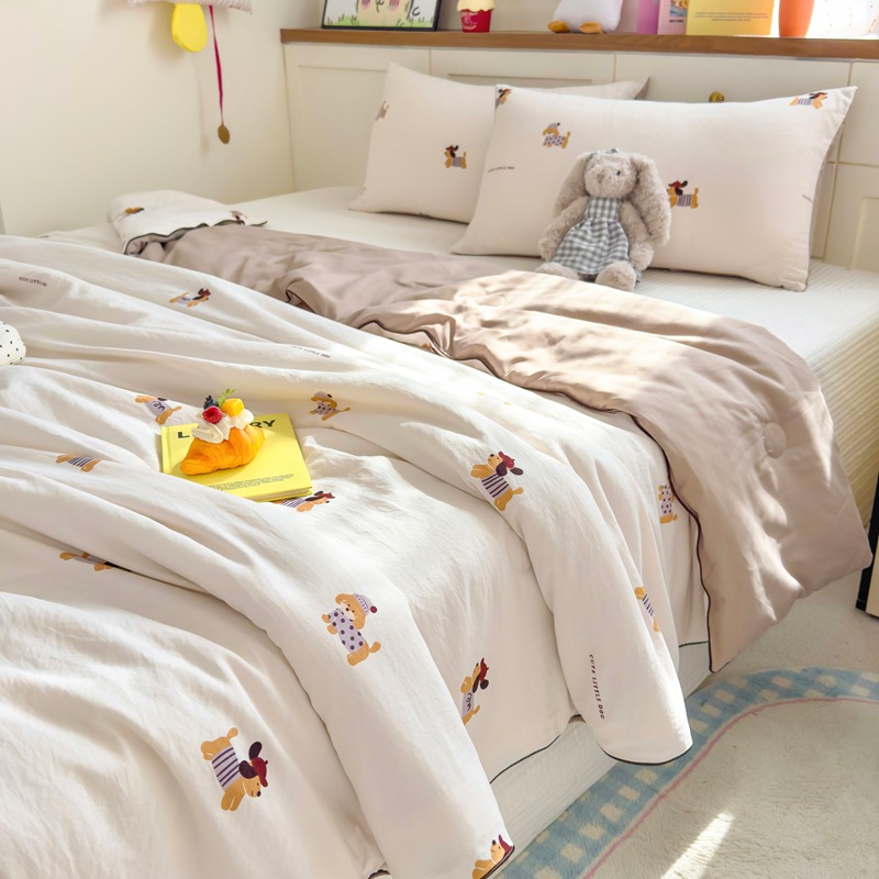 クラスA二重糸プリント夏はエアコン夏涼しさで学生寮の洗濯機に洗濯されている