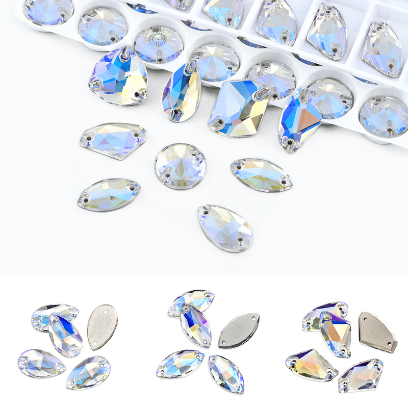 Glass starry sky color flat bottom diamond water drop moonlight…