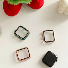适用苹果AppleWatch三珠树脂款糖果色套装手表表壳iwatch双色表壳
