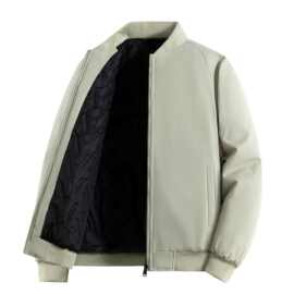 秋冬季新品男士棉衣外套立领休闲宽松纯色棉服二开款加厚大码棉袄