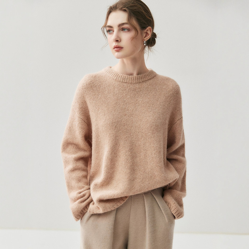 Thickened Yak Wool Knitwear for Women, Loose and Lazy Style Wool Knitwear, Pullover Long-Sleeved Knitwear, Relaxed and Elegant~