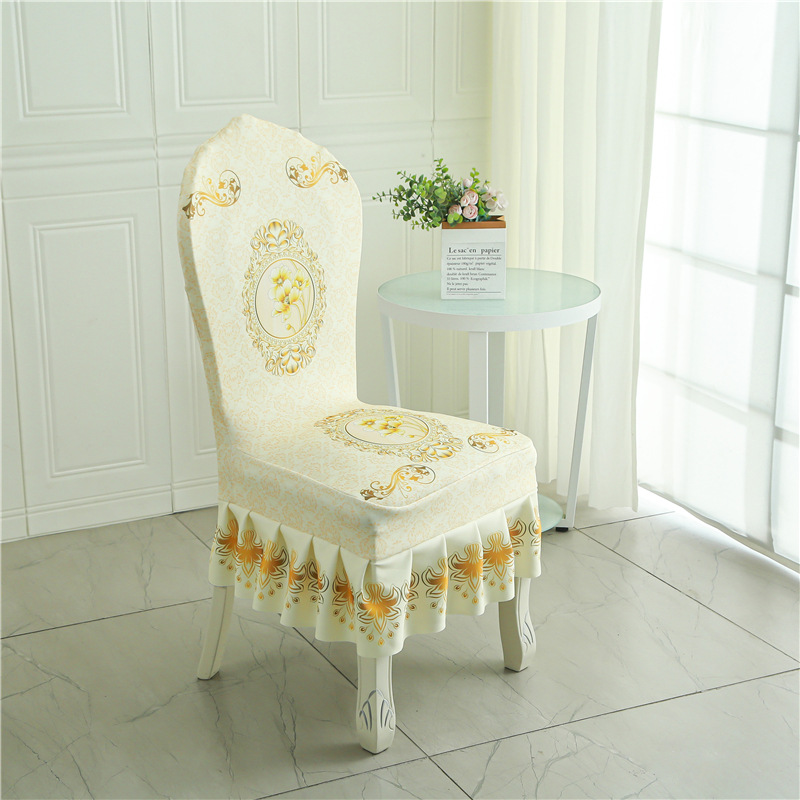 European-style skirt chair cover universal thickened American skirt seat cover high-end dining table chopsticks cover chair cover