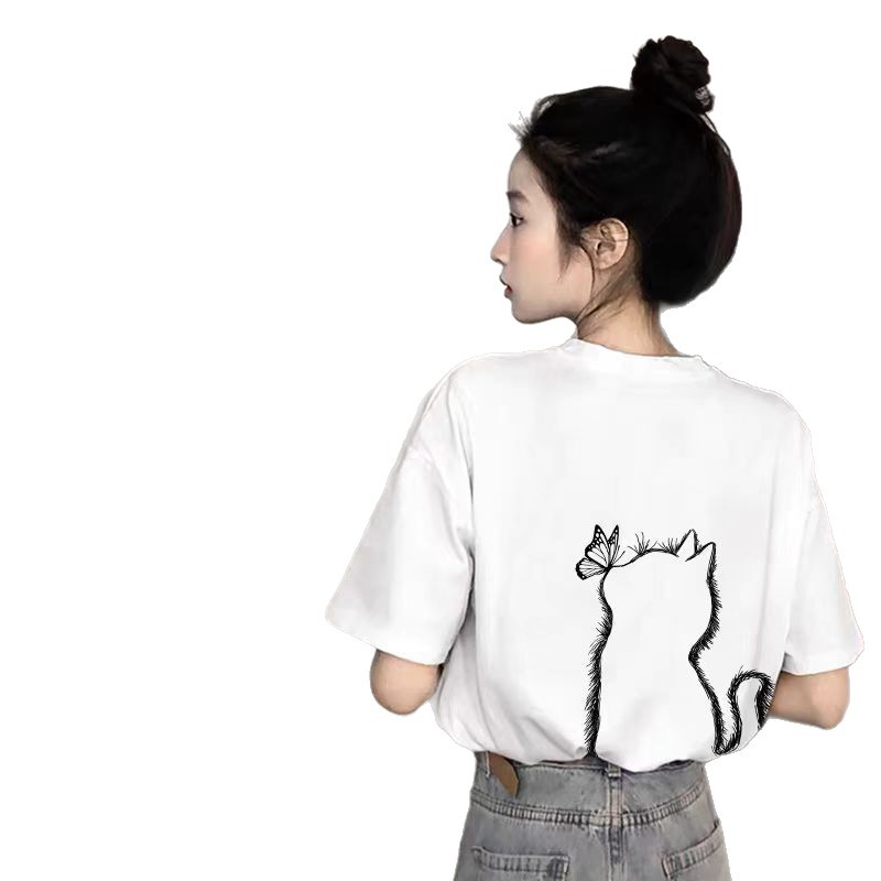 Chinese Style White Short-Sleeved T-Shirt for Women 2025 Summer New Hot Style Design Large Size Pure Cotton T-Shirt Loose Top