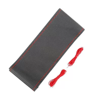 Steering wheel cover | Steering Wheel Leather Cover - first-layer-pure-cowhide-full-hole-red-thread-default-item