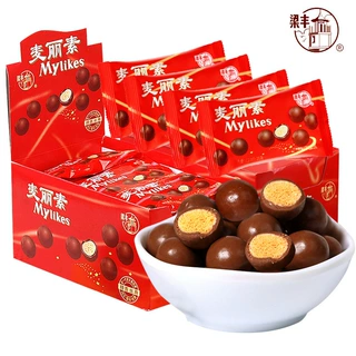 梁丰麦丽素25g*24袋牛奶夹心巧克力豆 代可可脂朱古力巧克力球600
