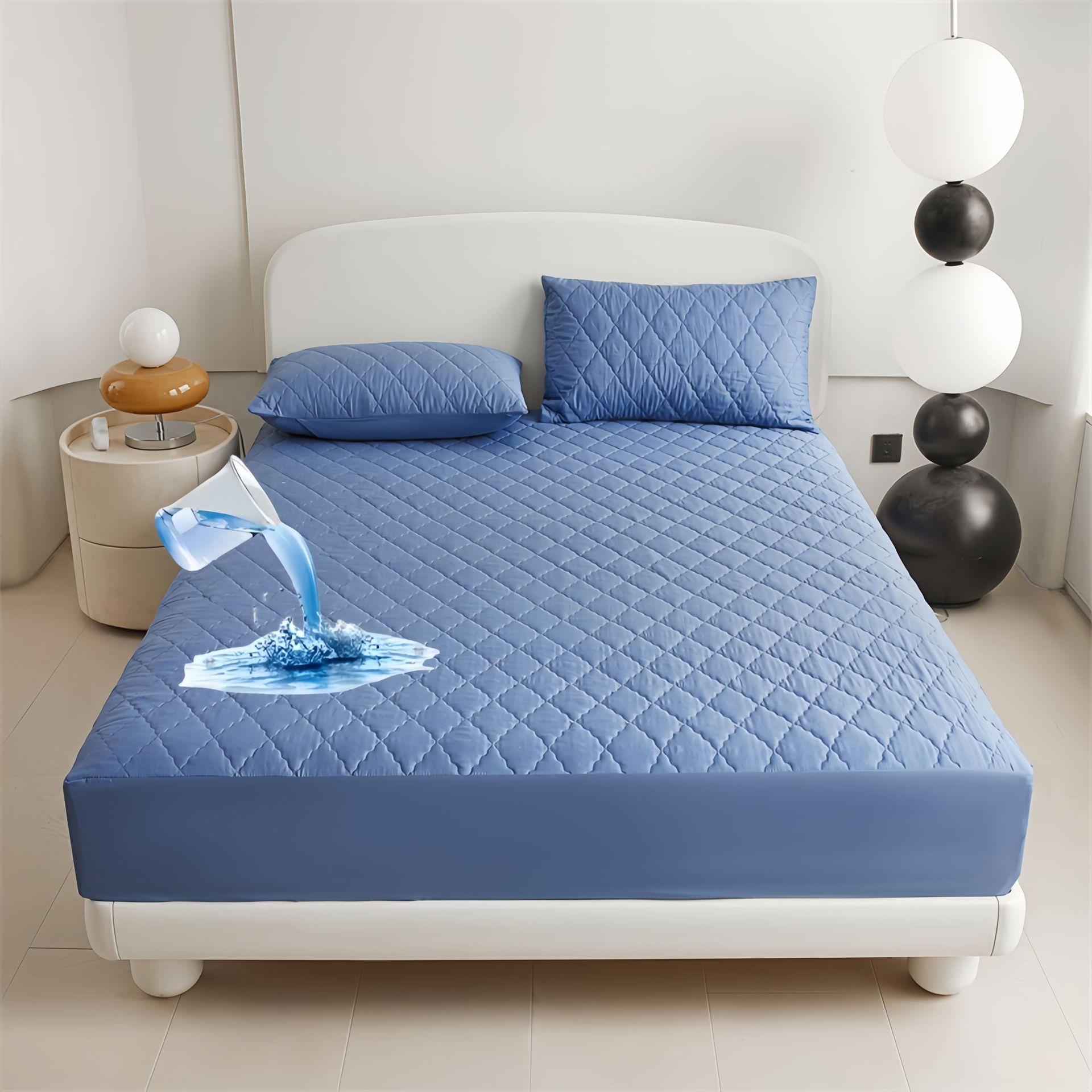 Comercio exterior fittedsheets impermeable colcha acolchada colcha al por mayor cubierta protectora del hotel cepillado cubierta de polvo aislamiento de orina