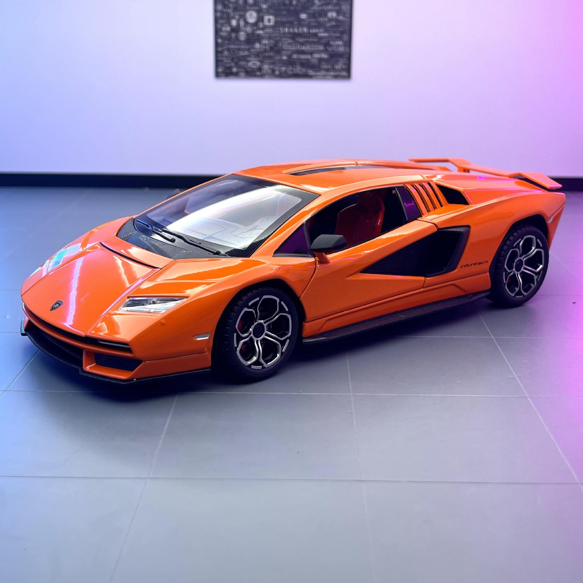 Weili aleación coche modelo 1:24 Daniel Lanbo lp800 coche deportivo 4 Puerta Abierta tire de sonido y luz 4 Puerta Abierta modelo de coche de juguete