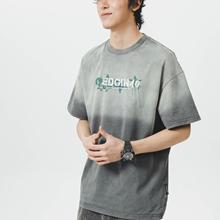 短袖t恤男款2025夏季日系简约百搭字母圆领半袖休闲宽松打底上衣