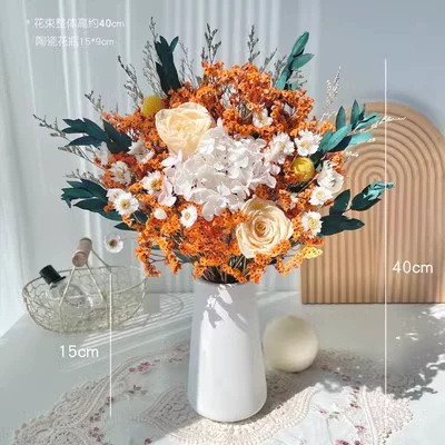 Flor inmortal rosa eucalyptus ramo de flores secas flores verdaderas estrellas hortenida sala de estar decoración del hogar de alta calidad