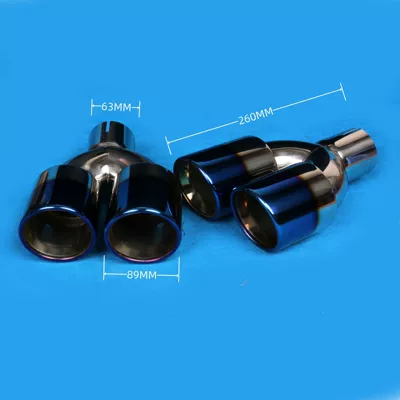 Dual Exhaust Tailpipe Car | Exhaust pipe - 02-52003l-plating-blue