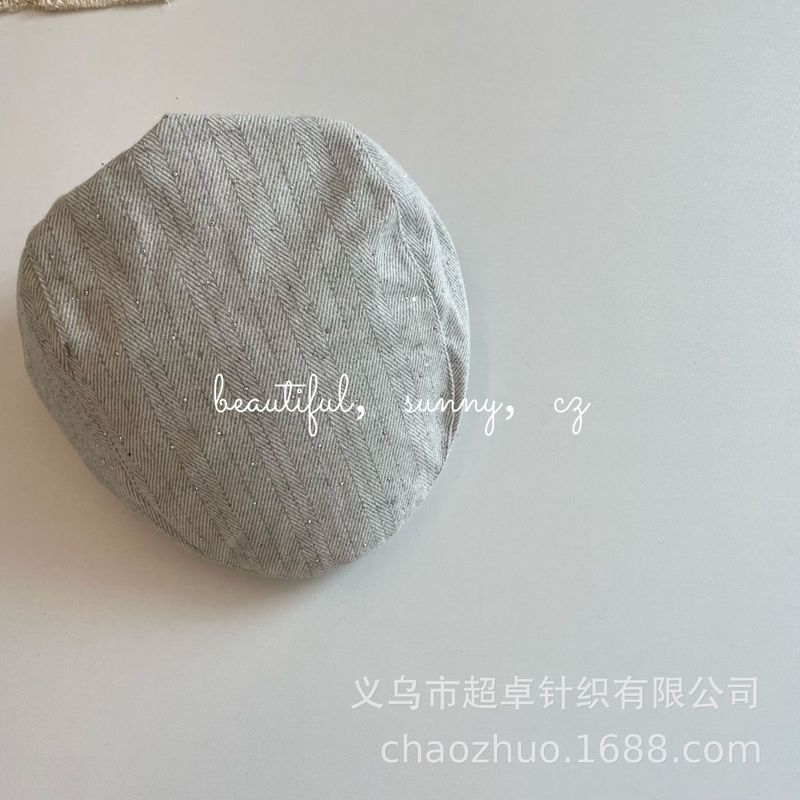 港式复古风时髦精穿搭毛呢棉麻格子前进帽儿童反戴贝雷帽|undefined