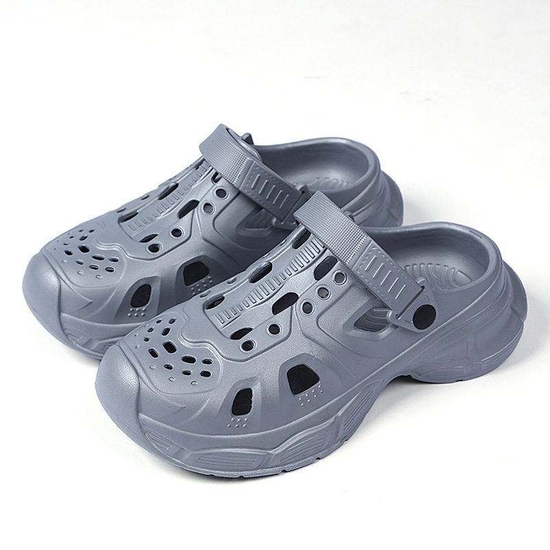 (2개) 여름 홀 신발 남성 아웃웨어 유행 경량 에바 비치 나들이 두꺼운 단독 바오 투 웨어 샌들