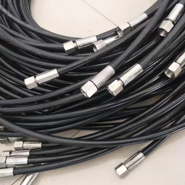 高压胶管总成钢丝编织橡胶管矿用软管工程机械液压油管