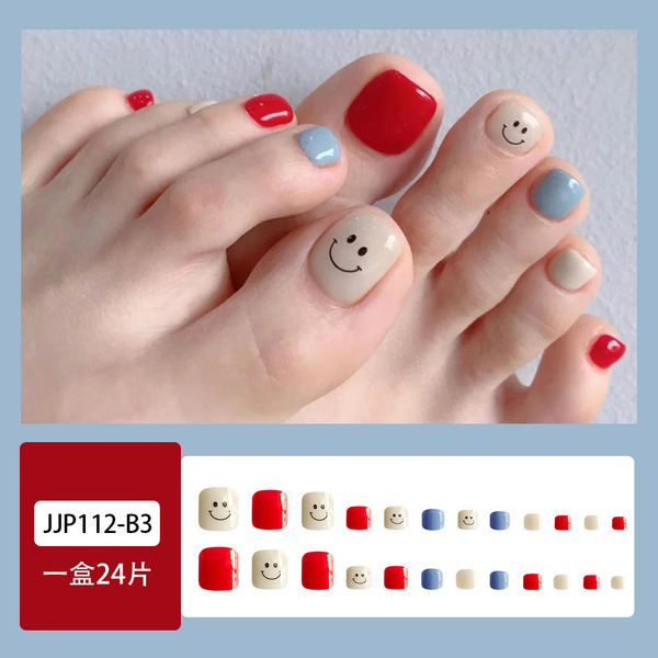 Venta caliente parche de uñas de pie desgaste de uñas de belleza de uñas pieza al por mayor elegante pieza de uñas de pie blanco dedo del pie fábrica de uñas