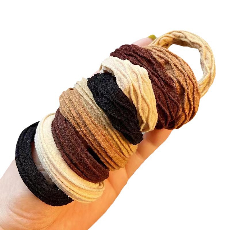 Cabeza de otoño y invierno sin costura de alta gama alta elástica cuerda de cabello duradera alta cola de caballo de goma de cabello de mujer anillo de cabello tocado