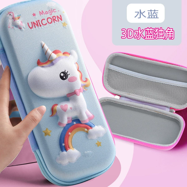 Aqua blue unicorn on fabric