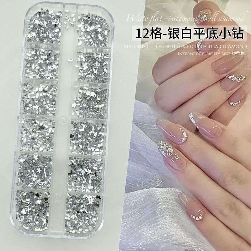 Nail Art Accessories Mini Small Rhinestones Ultra-Small Acrylic Irregular Flat-Back Rhinestones Trendy Internet Celebrity Nail Decoration Rhinestones