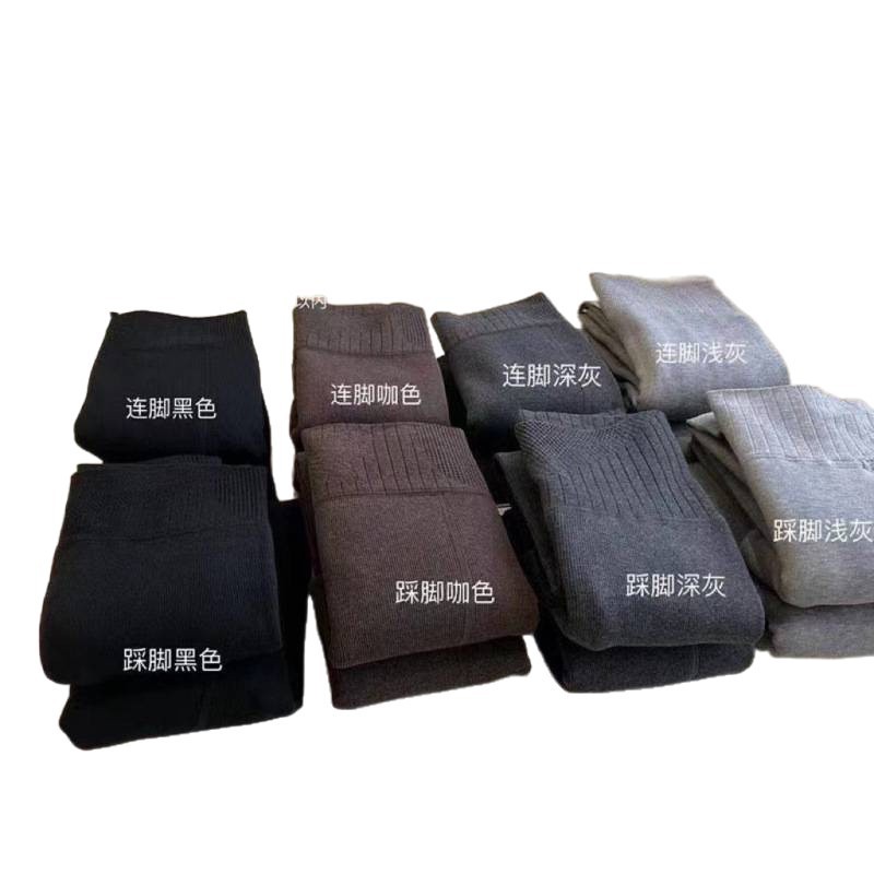 Calcetines japoneses de lana y cachemira gruesas medias de cintura alta y abdomen cerrado 2025 otoño y invierno nuevos pantalones de lana para mujeres delgadas