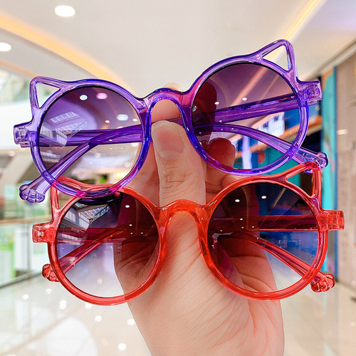 Children's sunglasses, cute cartoon cat glasses, fashion polarized sun glasses