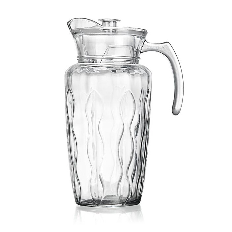 Olla de pico de pato resistente al calor Nórdico a rayas de vidrio Tetera hervidor de agua fría jugo de bebida olla de cerveza olla de vino