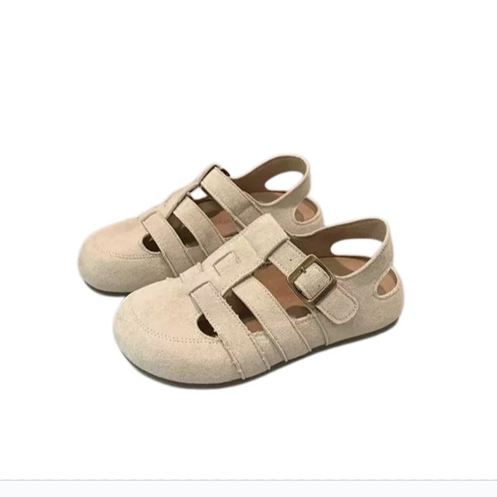 Retro hueco sandalias romanas para mujeres verano 2026 nuevo estilo transpirable casual versátil para usar sandalias Birkenson