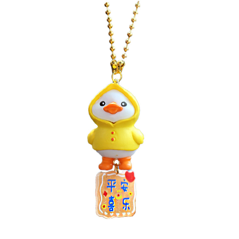 Lindo patito amarillo colgante de coche de dibujos animados creativos colgante de coche decoración de coche fuente de transmisión en vivo pato neto de red