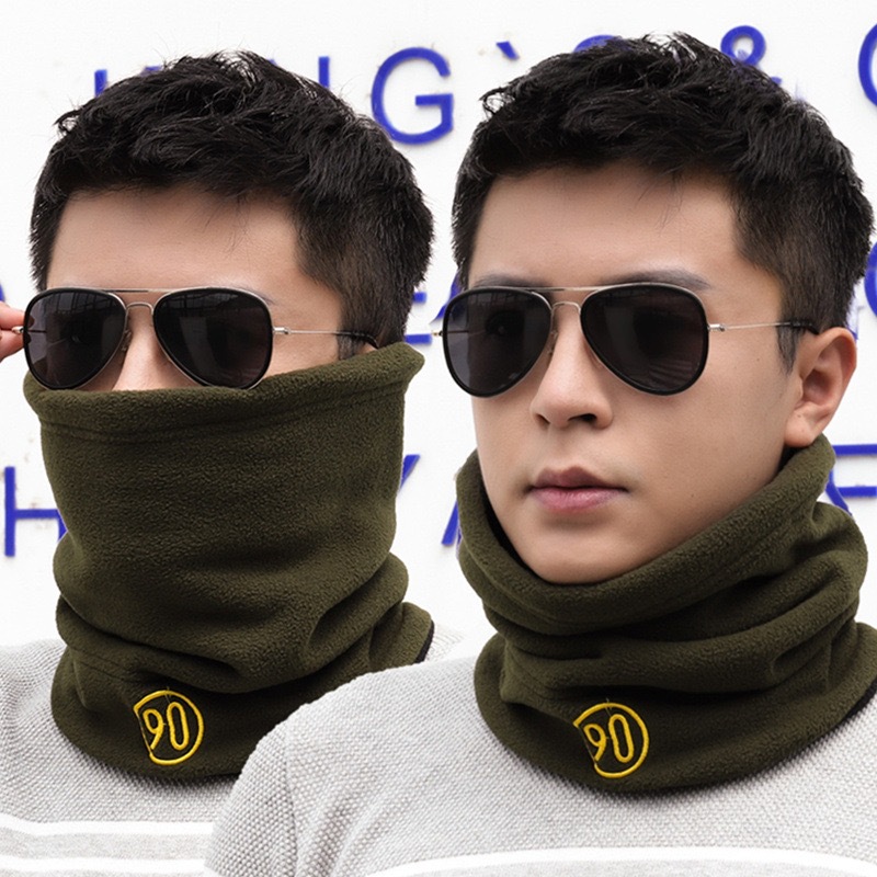 Men's winter warm fleece neck warmer, unisex neck scarf for cold weather, thickened neck protector, windproof, suitable for cycling