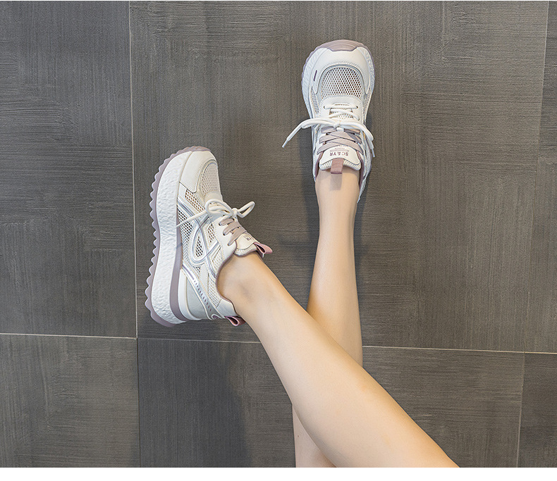 Giày sneaker nữ đế dày lưới thoáng khí phong cách thể thao — Xanh dương 5059, Tím 5059, Vàng 5059 chi tiết 18