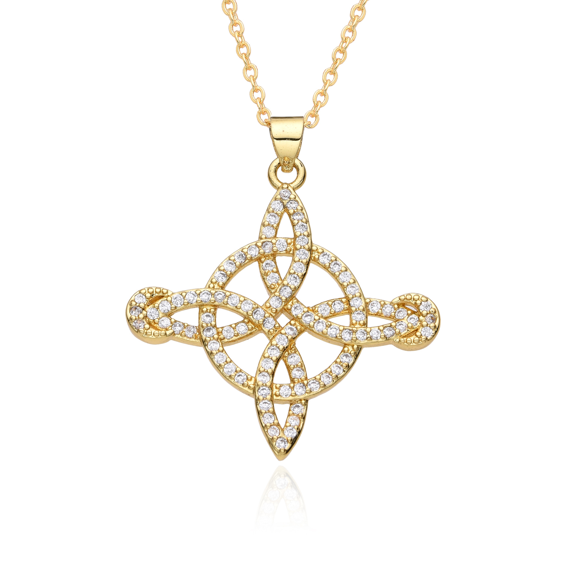 18g Weight Copper Pendant Material Zircon Inlay Material Pendant Necklace Classification Copper Chain Material 1 Piece Quantity Holiday, Travel, Daily Occasion Copper Material Cross, Witches Knot Pattern Women's Gender Inlay Design Casual, Simple Style, Streetwear Style Wholesale Jewelry Casual Simple Style Streetwear Cross Witches Knot Copper Zircon Inlay Pendant Necklace 3