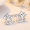 South Korean silver needle, golden small goods, earrings with bow from pearl, silver 925 sample, 18 carat, simple and elegant design