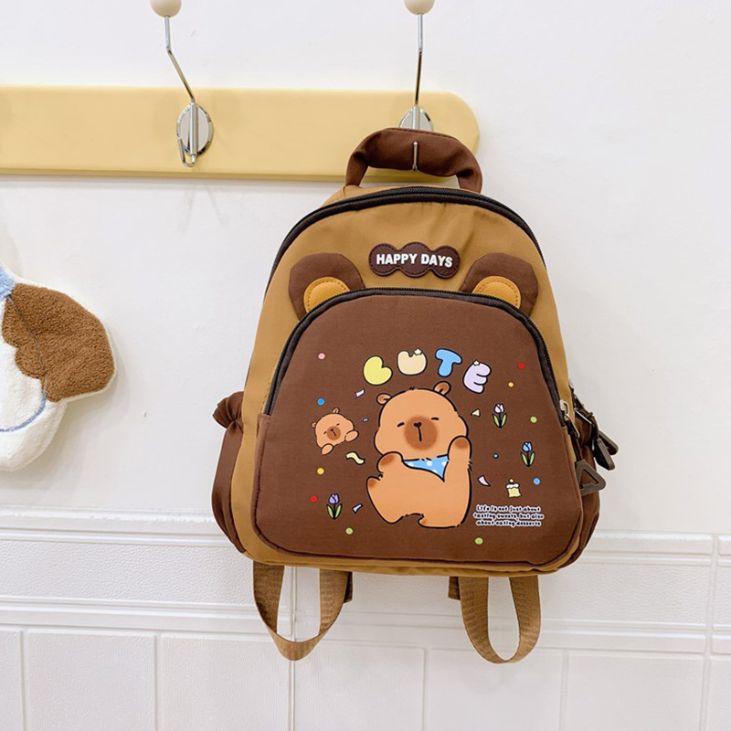 Kapibala nueva mochila escolar para niños de jardín de infantes, niños y niñas, reducción de la carga de ocio, mochila ligera, bolsa de bocadillos de salida