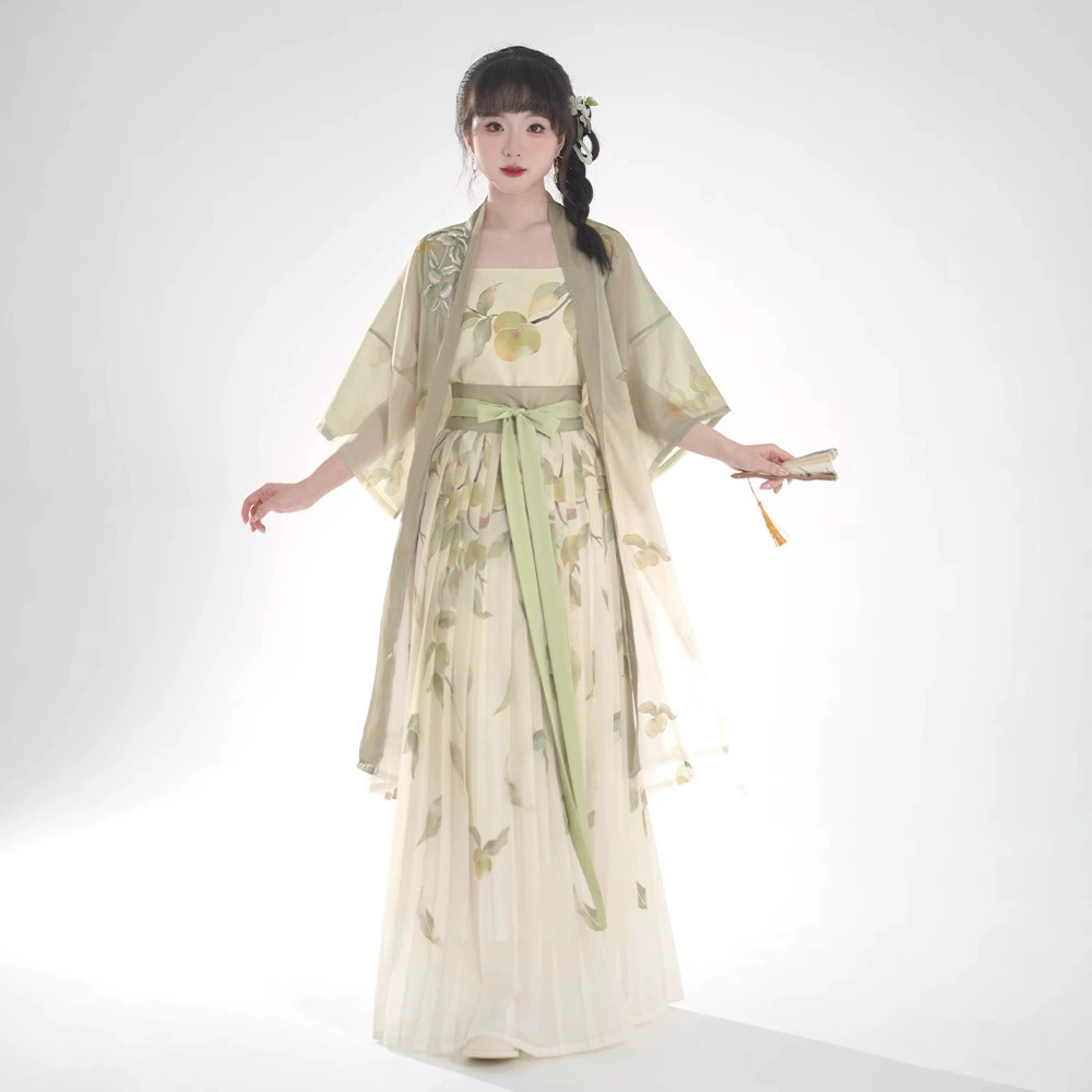 Оригинальная длинная блузка династии Хань [Xiaoqingmei] династии Сунь, короткая рубашка, плиссированная юбка, шаровары, повседневный весенне-летний стиль