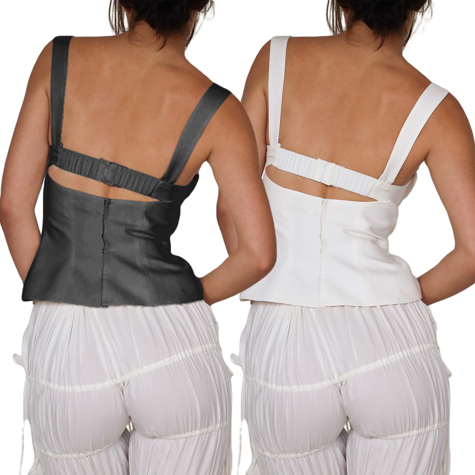 Title 2, Regata feminina com suspensórios e costas linda...