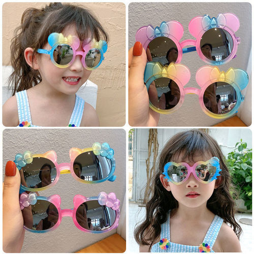 Children's sunglasses cute princess fashion gradient cartoon men's and women's sunglasses children's colorful sun protection and shading trendy glasses