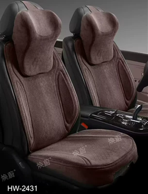 Seat cushion, seat cover – Permeable Fur Car Seat Cushion - large-headrest-with-five-brown-colors