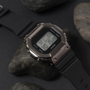 Electroplated metal small square multi-functional sports waterproof watch fashion couple male and female student electronic watch