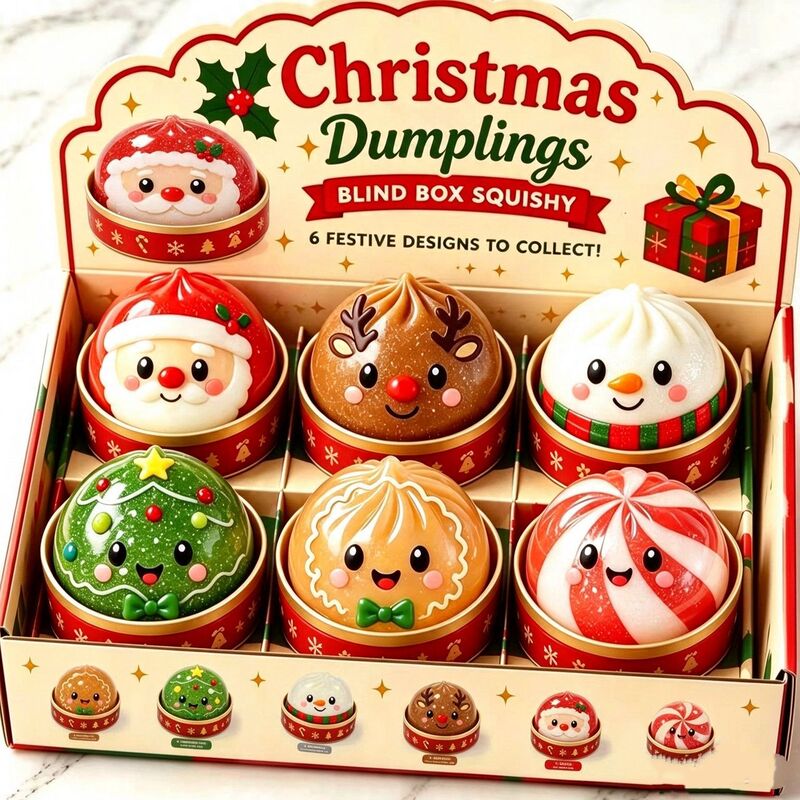 Cross-Border New Product Christmas Bun-Shaped Stress Relief Toy, Slow Rebound Stress Relief Toy in Gift Box Cross-Border New Product Christmas Bun-Shaped Stress Relief Toy, Slow Rebound Stress Relief Toy in Gift Box