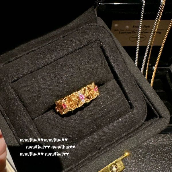 2025ZZ Gold Cinderera Palace Palace lace stones open ring ~ no box