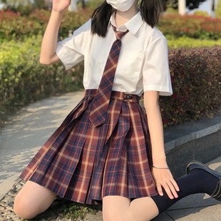 Original Summer New Milk White Jk Uniform Class Uniform Short-Sleeved Shirt Corner Lapel Pointed Collar Student Uniform Girl Top