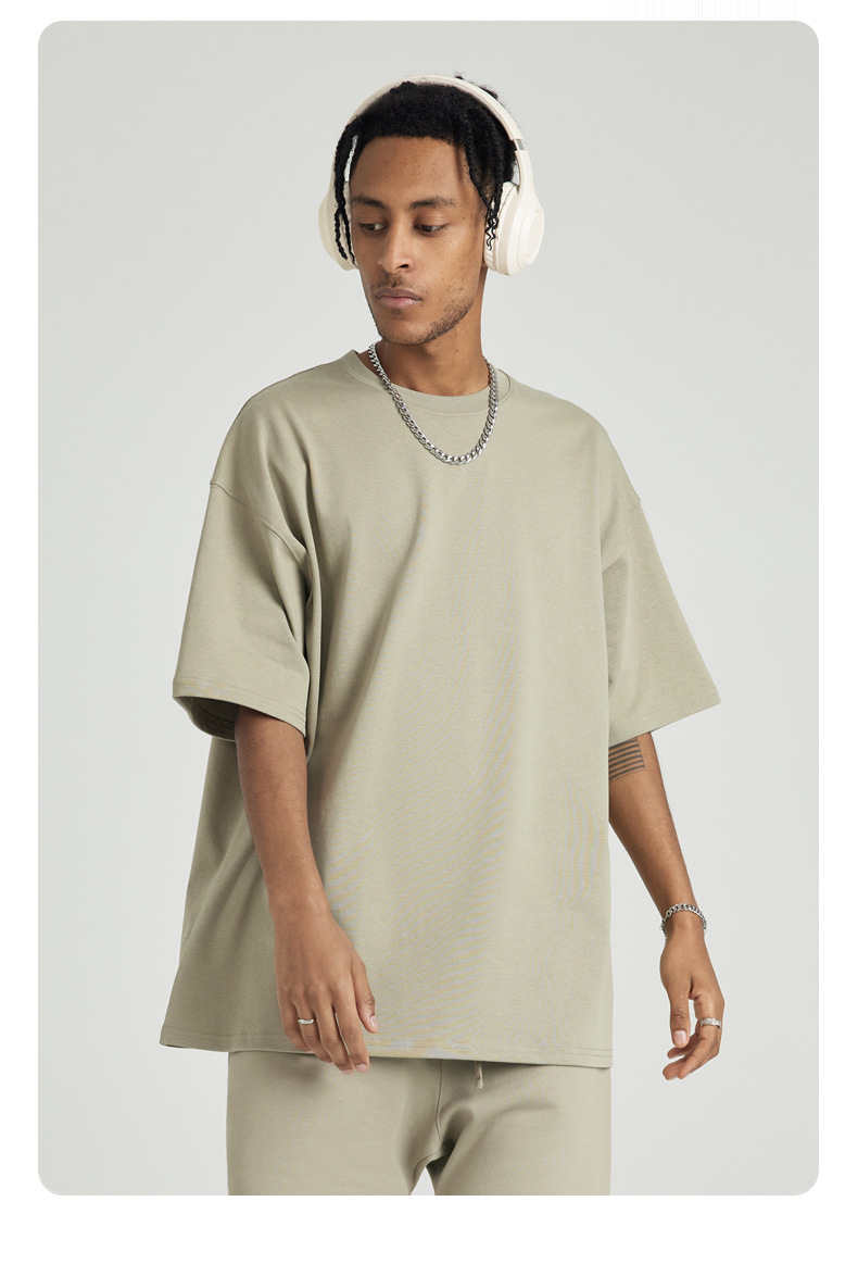 287g Weight Short Sleeve Sleeve Length Pullovers Placket Type Drop Sleeve Sleeve Type Cotton Fabric Type Long Top Length T-shirt Tops Type Daily Occasion Round Neck Neckline Breathable Function Loose Fit Type Solid Color Pattern Summer Season Men's Gender Casual Style Wholesale Men's Casual Solid Color Short Sleeve Men's Tops 14