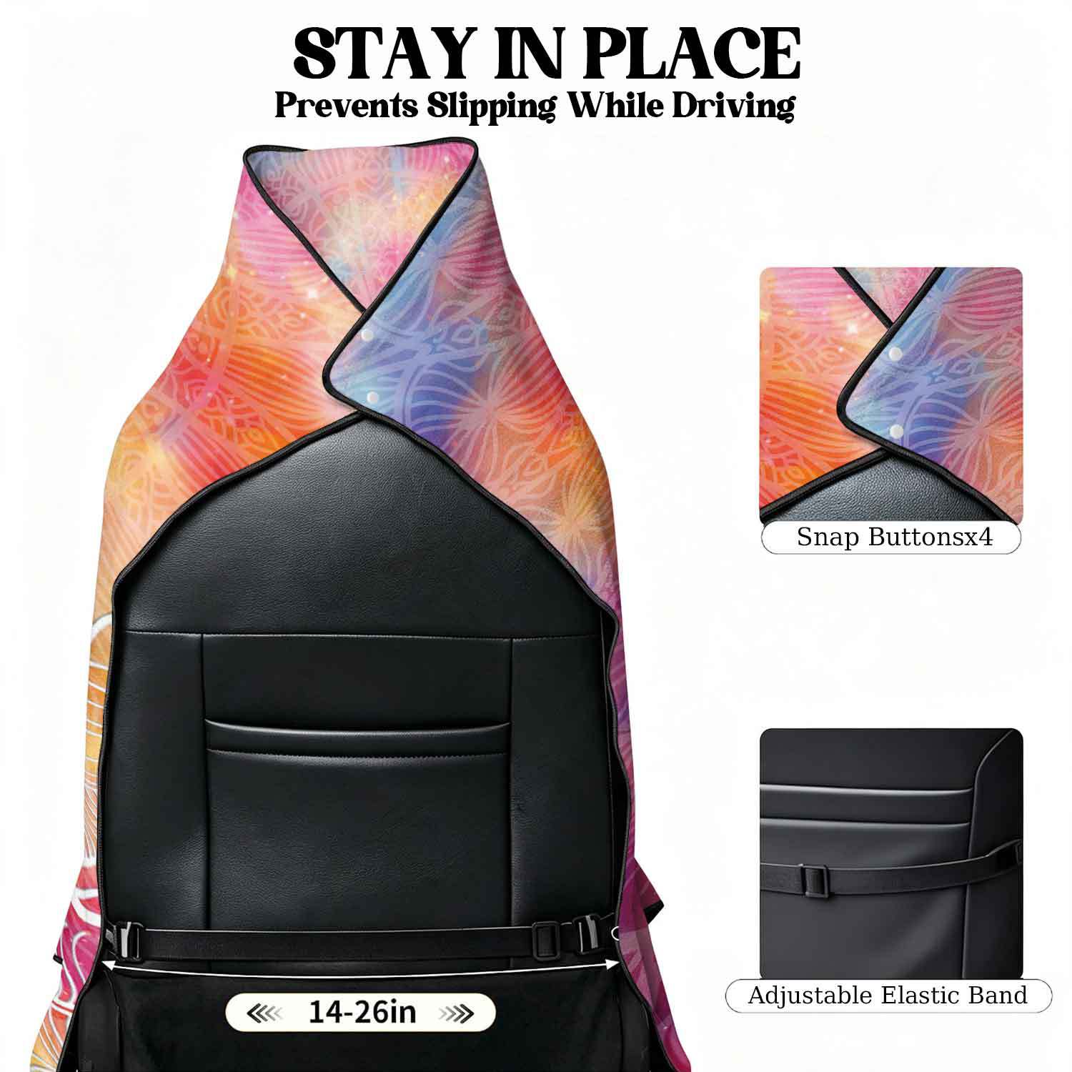 Printed bath towel and car seat cover 2-in-1, ultra-fine fiber outdoor beach and car dual-use universal seat cushion