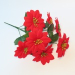 跨境电商厂家直销7头一品红圣诞花万圣节户外工程落花坛装饰假花