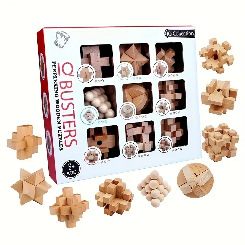 Juego de Rompecabezas de Madera de Haya Lu Ban Lock para Niños y Adultos image 7
