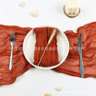 Wrinkled Cloth Napkin Placemat Cheese Cloth Pleated Style 50*50 Multi-color Optional Outdoor Wedding Napkin Table Runner Matchinging