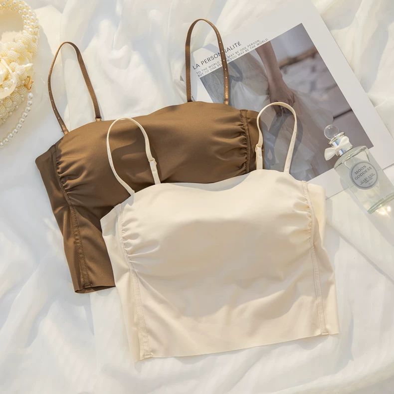 美しい背中のブラジャー、女性用オールインワンチューブトップブラジャー、夏用薄型、大きな胸を押し上げる、シームレスな美しい背中の露出防止ブラジャー|undefined