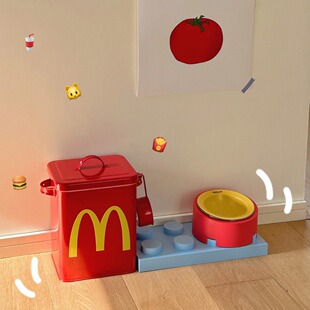 Mcdonald's Cat Food Bucket Xiaohongshu Same Style Sealed Moisture-Proof Popular Storage Box Grain Storage Bucket Cute Cat m