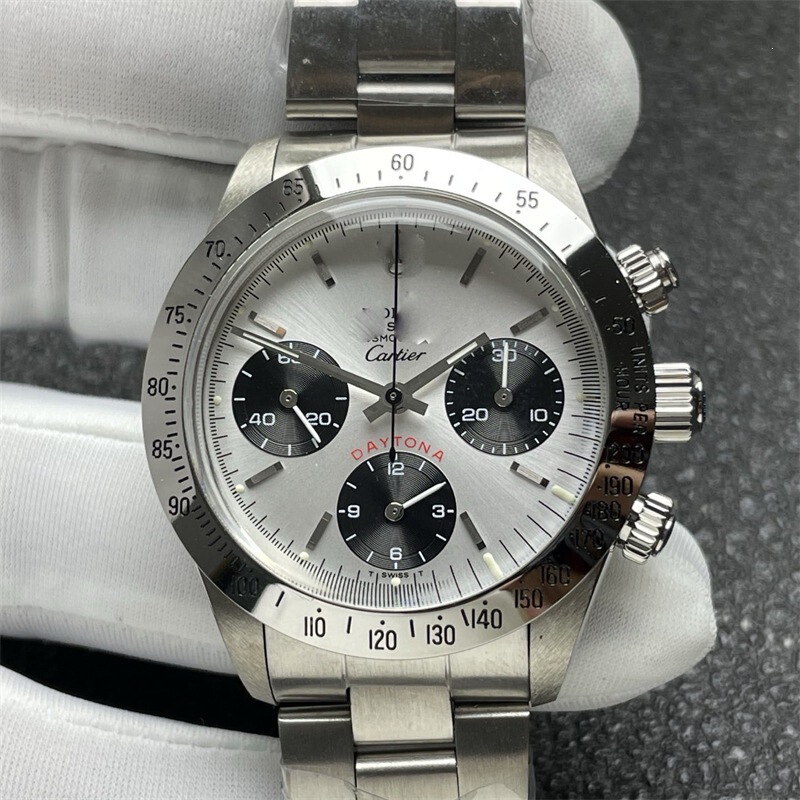 Vintage Collaboration Model Manual Chronograph Mechanical Watch with Steel Band for Business, High-Quality Men's Watch