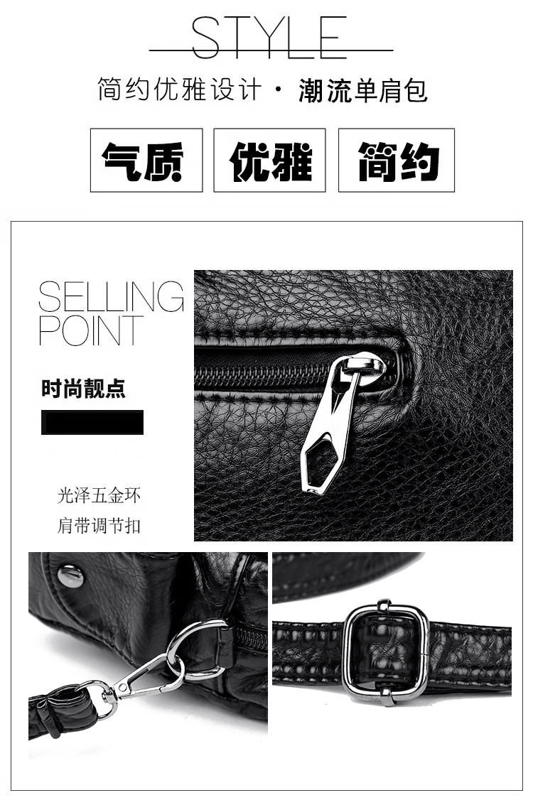 2023 New Mom Commuting Large Capacity tote handbag, washed leather pu women's bag, polyester single-shoulder bag undefined