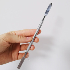 Stainless steel color palette 16cm with a single color mixing stick, makeup color pigment blending beauty tool set