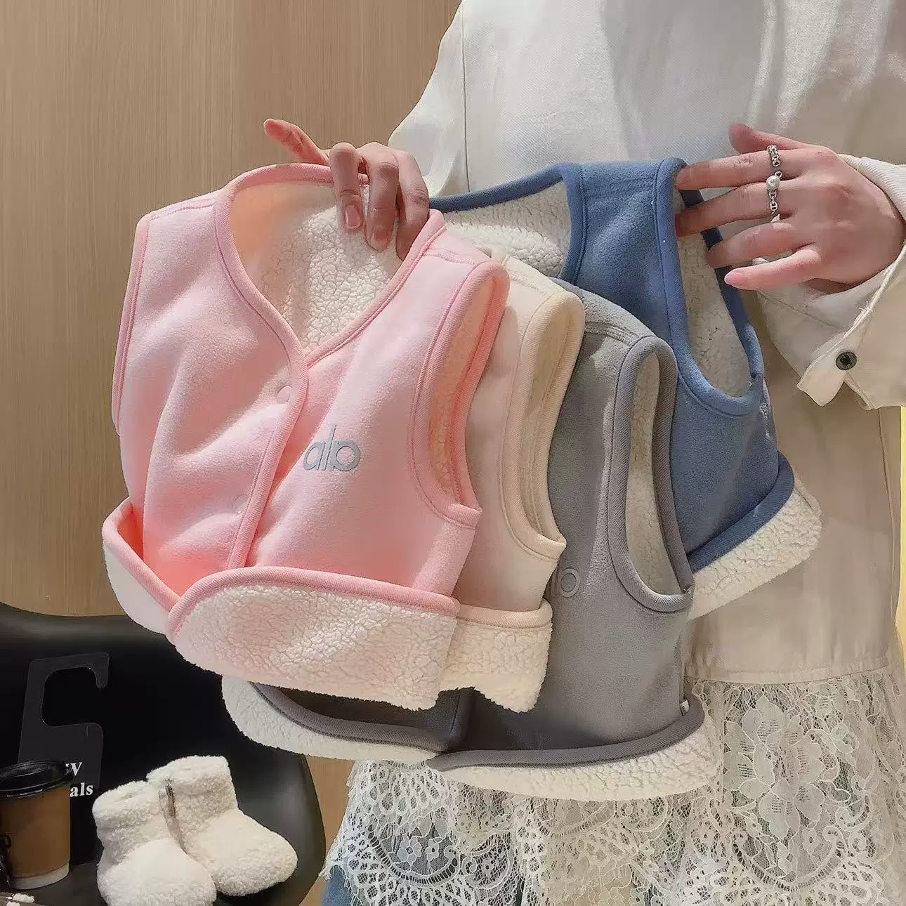 儿童加绒马甲加绒加厚秋冬新款男女宝宝保暖背心开衫坎肩童装批发